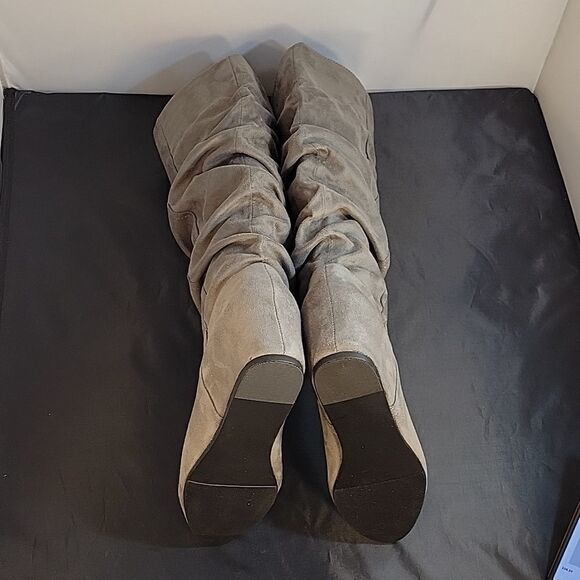 BRAND NEW JUSTFAB POINTED TOE  MID CALF FAUX LEATHER SUEDE  WINTER  BOOT - Picture 12 of 14